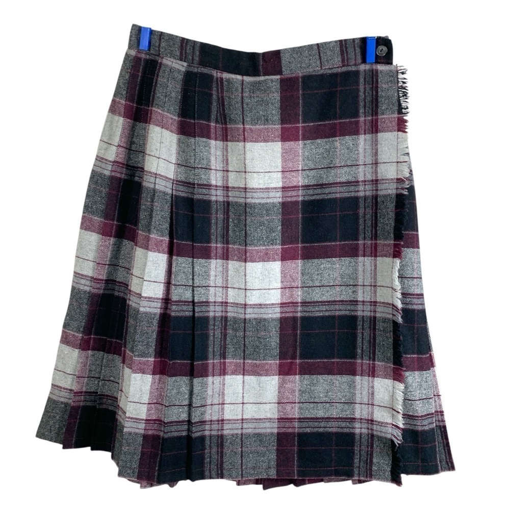 3D Fashions Vintage Wool/Polyester Wrap Skirt w Lots of Pleats, Size 9/10
